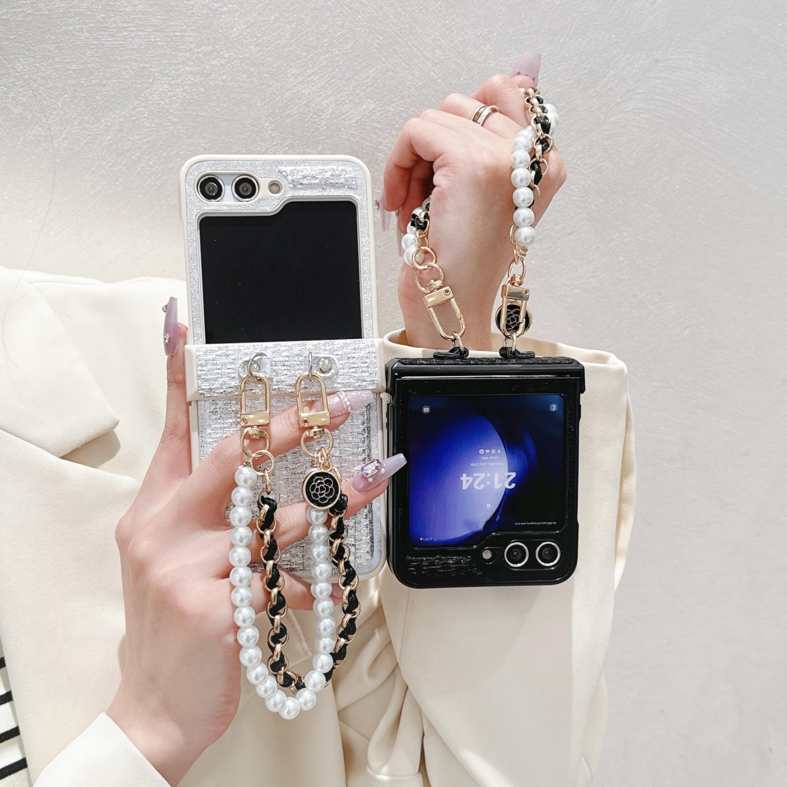 Amazon.com: for Samsung Galaxy Z Flip 6 Case with Pearl-Accented